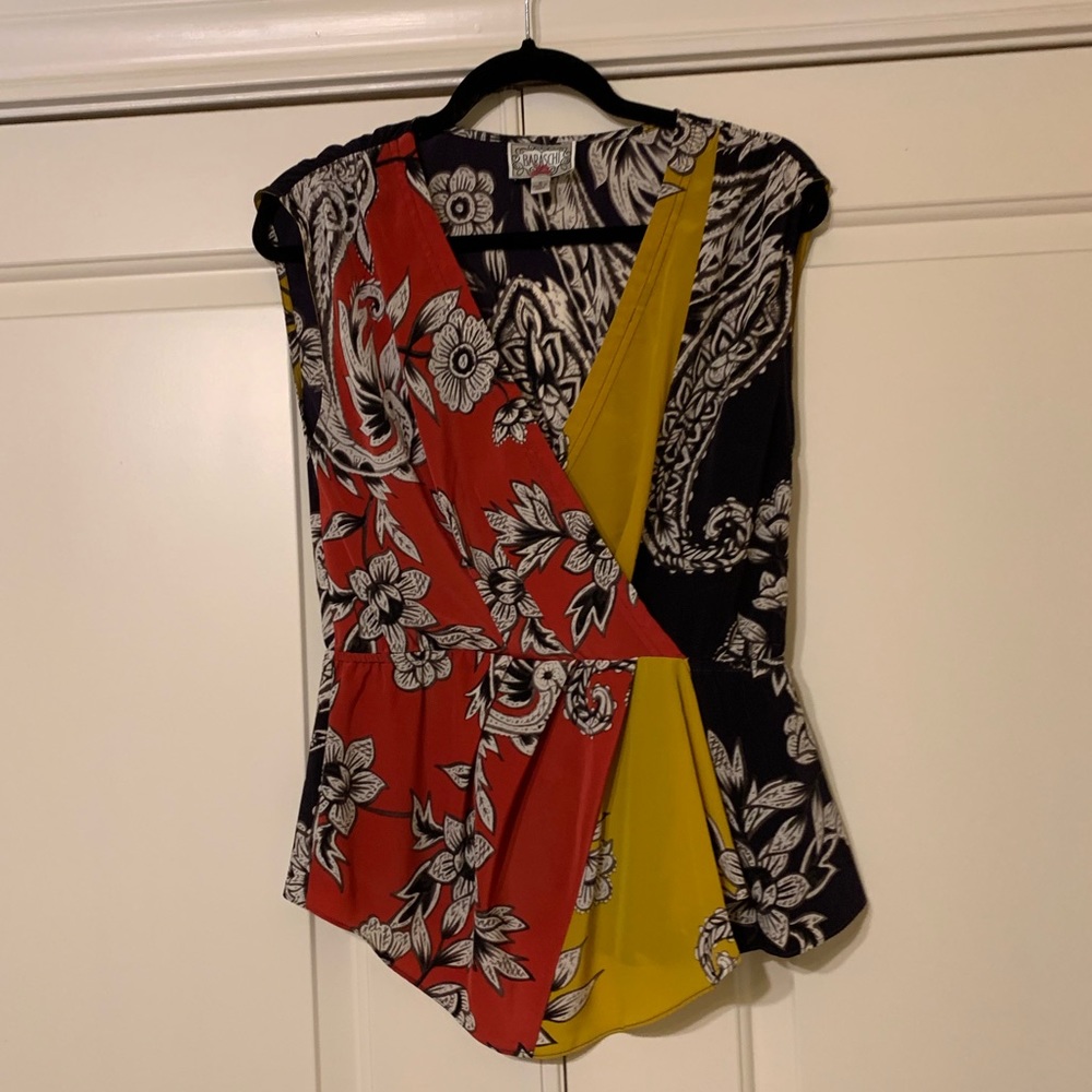 Anthropologie Faux Wrap Blouse